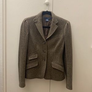 Vintage Ralph Lauren Herringbone Tweed Bla…